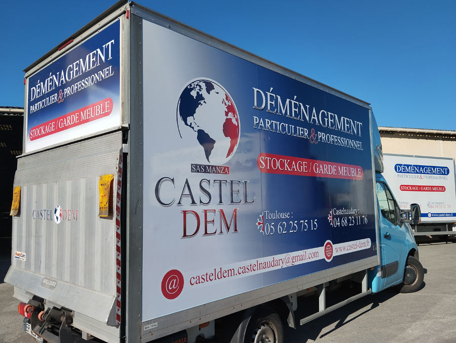 Habillage VL publicitaire Castel Dem – correspondance Pantone gamme Avery Dennison Premium 800